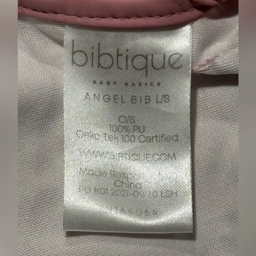 Bibtique Long Sleeve Angel Bib 6m+ 100% Waterproof Peony Color